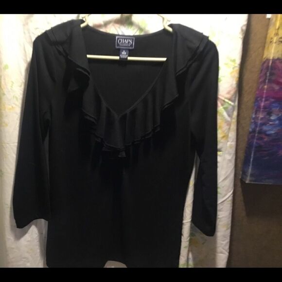 CHAPS  3/4 Sleeve Ruffled Top Sz. Small - Picture 3 of 10